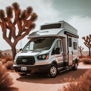Ford Transit camper van, van life in Joshua Tree at sunset (18)